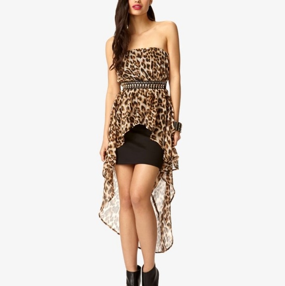 Forever 21 Dresses & Skirts - Leopard high low dress 🐆
